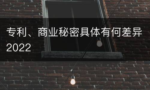 专利、商业秘密具体有何差异2022