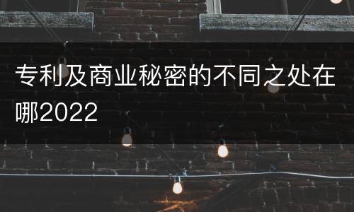 专利及商业秘密的不同之处在哪2022