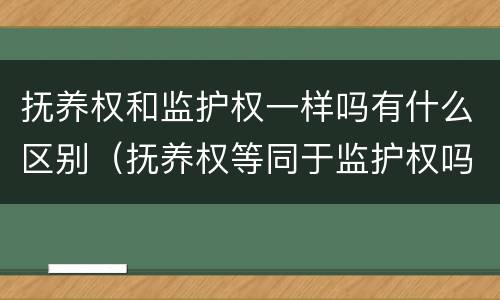 抚养权和监护权一样吗有什么区别（抚养权等同于监护权吗）
