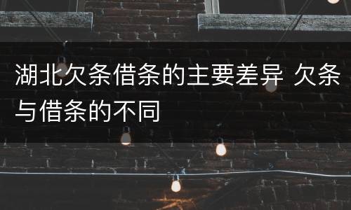 湖北欠条借条的主要差异 欠条与借条的不同