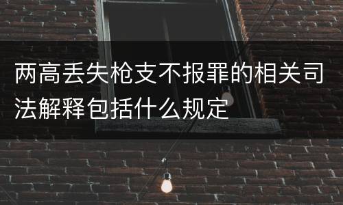两高丢失枪支不报罪的相关司法解释包括什么规定