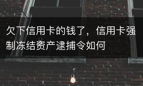 欠下信用卡的钱了，信用卡强制冻结资产逮捕令如何