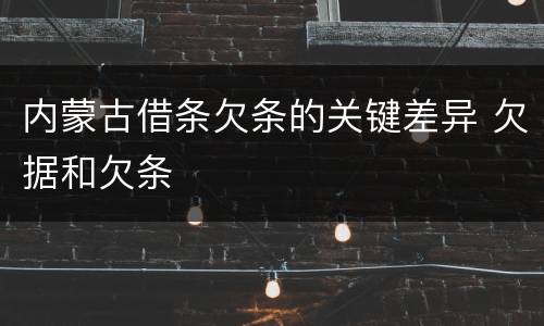 内蒙古借条欠条的关键差异 欠据和欠条