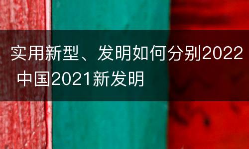 实用新型、发明如何分别2022 中国2021新发明