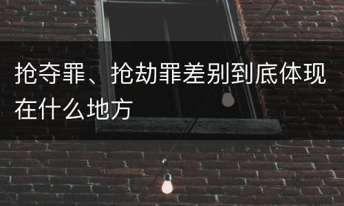 抢夺罪、抢劫罪差别到底体现在什么地方
