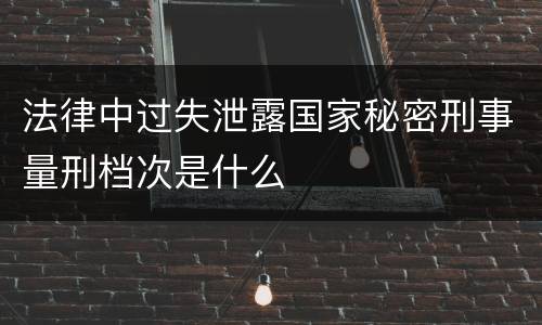 法律中过失泄露国家秘密刑事量刑档次是什么