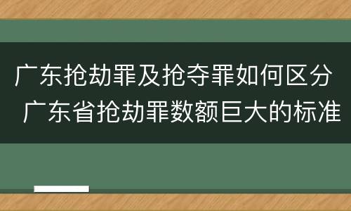 广东抢劫罪及抢夺罪如何区分 广东省抢劫罪数额巨大的标准