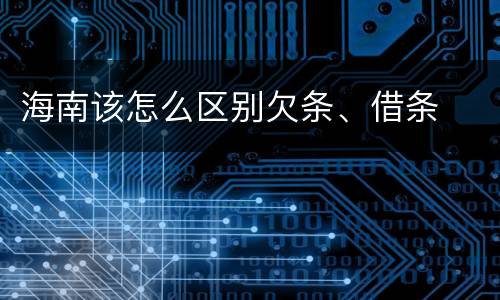 海南该怎么区别欠条、借条