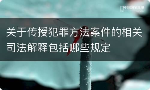 关于传授犯罪方法案件的相关司法解释包括哪些规定