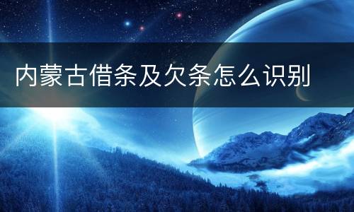 内蒙古借条及欠条怎么识别