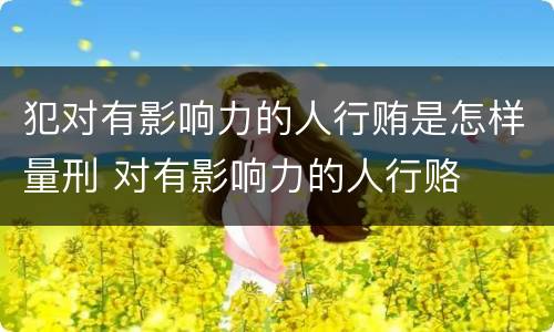犯对有影响力的人行贿是怎样量刑 对有影响力的人行赂