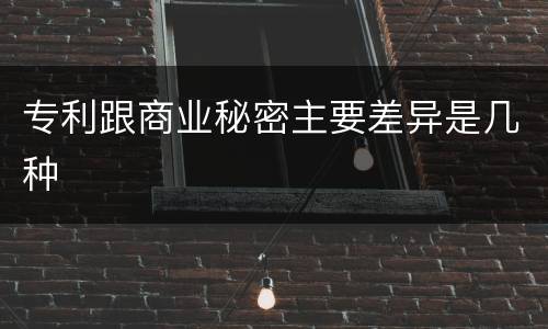 专利跟商业秘密主要差异是几种