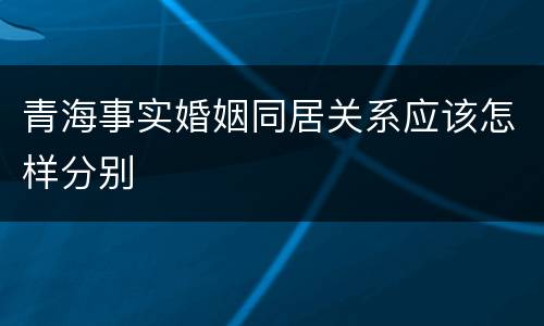 青海事实婚姻同居关系应该怎样分别