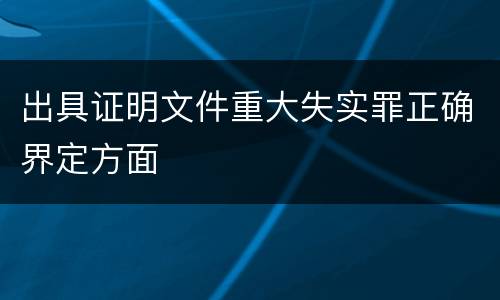 出具证明文件重大失实罪正确界定方面