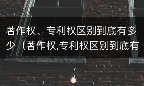 著作权、专利权区别到底有多少（著作权,专利权区别到底有多少项）
