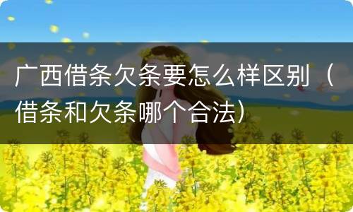 广西借条欠条要怎么样区别（借条和欠条哪个合法）