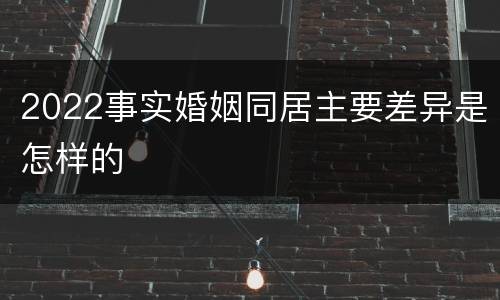 2022事实婚姻同居主要差异是怎样的