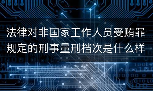 法律对非国家工作人员受贿罪规定的刑事量刑档次是什么样的