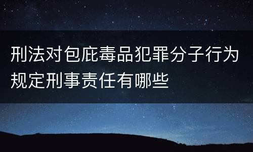 刑法对包庇毒品犯罪分子行为规定刑事责任有哪些