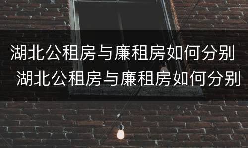 湖北公租房与廉租房如何分别 湖北公租房与廉租房如何分别出租