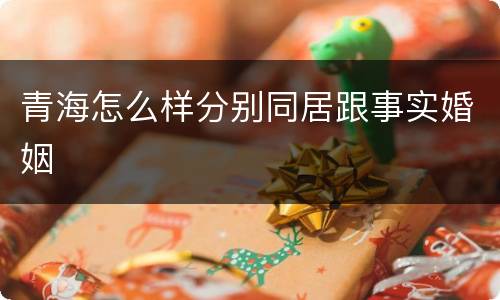 青海怎么样分别同居跟事实婚姻