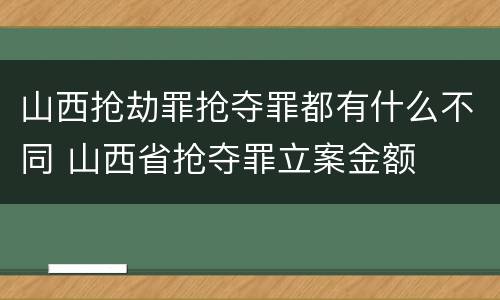 山西抢劫罪抢夺罪都有什么不同 山西省抢夺罪立案金额