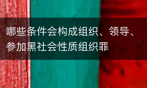 哪些条件会构成组织、领导、参加黑社会性质组织罪
