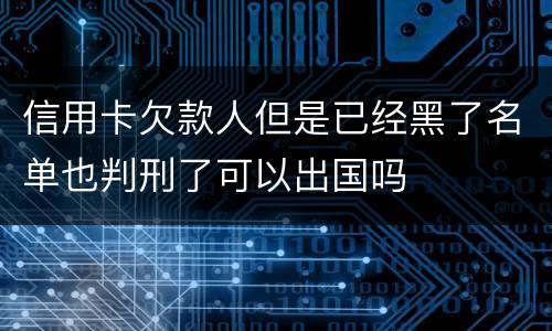 信用卡欠款人但是已经黑了名单也判刑了可以出国吗