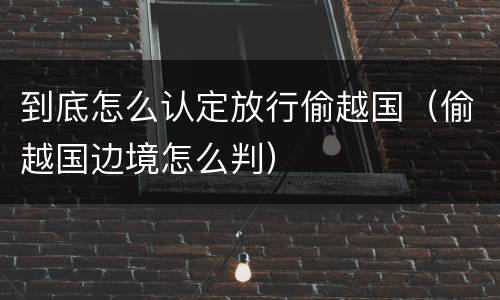 到底怎么认定放行偷越国（偷越国边境怎么判）