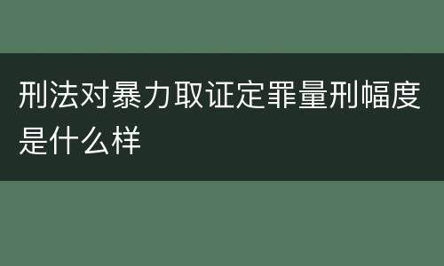 刑法对暴力取证定罪量刑幅度是什么样
