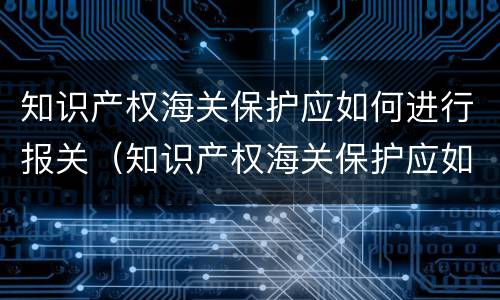 知识产权海关保护应如何进行报关（知识产权海关保护应如何进行报关申报）