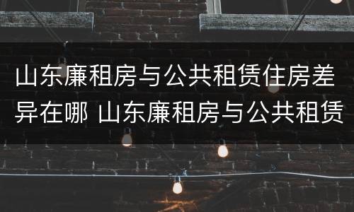 山东廉租房与公共租赁住房差异在哪 山东廉租房与公共租赁住房差异在哪查询
