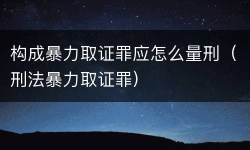 构成暴力取证罪应怎么量刑（刑法暴力取证罪）