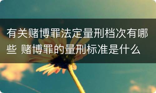 有关赌博罪法定量刑档次有哪些 赌博罪的量刑标准是什么