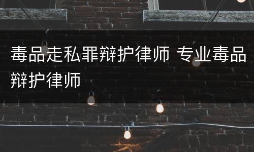 毒品走私罪辩护律师 专业毒品辩护律师