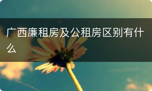 广西廉租房及公租房区别有什么