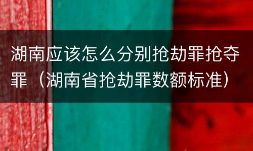 湖南应该怎么分别抢劫罪抢夺罪（湖南省抢劫罪数额标准）