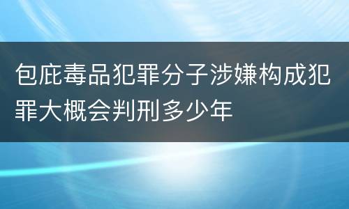 包庇毒品犯罪分子涉嫌构成犯罪大概会判刑多少年