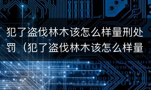 犯了盗伐林木该怎么样量刑处罚（犯了盗伐林木该怎么样量刑处罚呢）