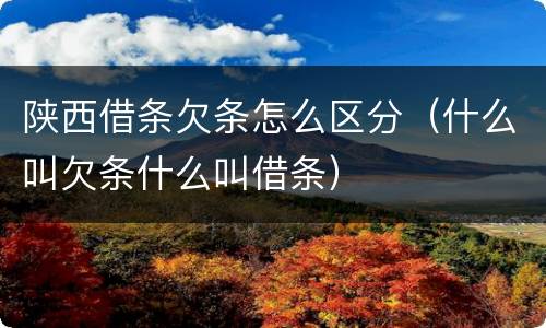 陕西借条欠条怎么区分（什么叫欠条什么叫借条）
