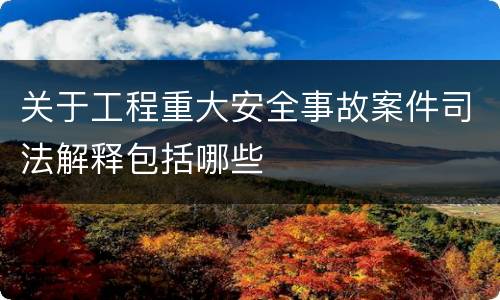 关于工程重大安全事故案件司法解释包括哪些