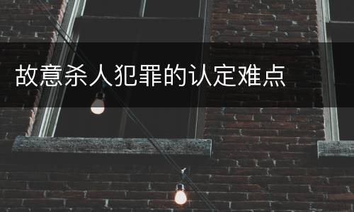 故意杀人犯罪的认定难点