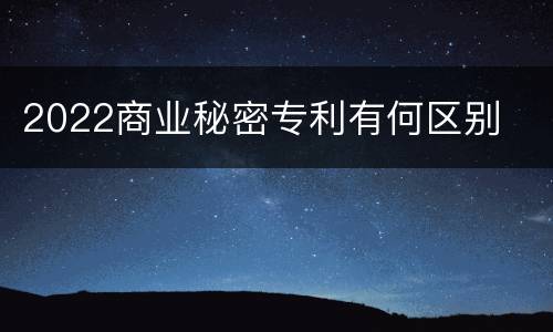 2022商业秘密专利有何区别