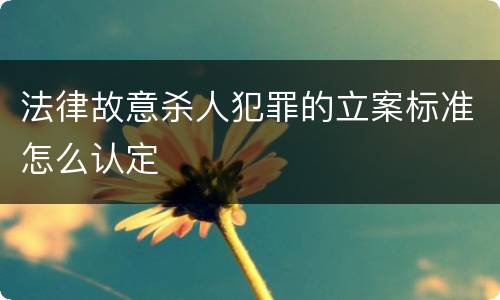 法律故意杀人犯罪的立案标准怎么认定