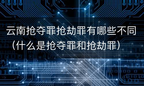 云南抢夺罪抢劫罪有哪些不同（什么是抢夺罪和抢劫罪）