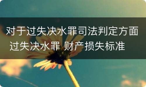 对于过失决水罪司法判定方面 过失决水罪 财产损失标准