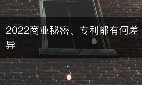 2022商业秘密、专利都有何差异