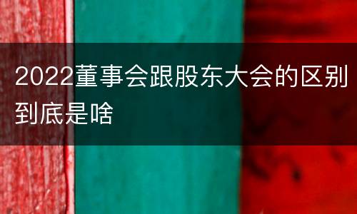 2022董事会跟股东大会的区别到底是啥