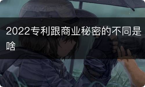 2022专利跟商业秘密的不同是啥