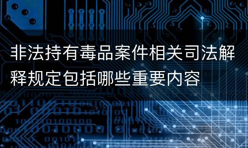 非法持有毒品案件相关司法解释规定包括哪些重要内容